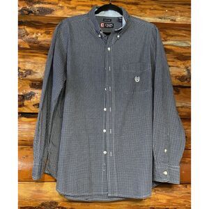 Chaps Easy Care Navy Dress‎ Shirt Men's Size Large